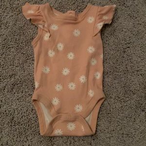 Flower onesie, 3 month, peach colored